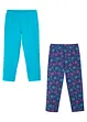 3/4-lang leggings til jente(2-pakning), bonprix