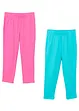 Caprileggings i økologisk bomull med stretch (2-pack), bonprix