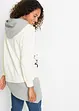 Sweatshirt med hette og asymmetrisk nederkant, bonprix