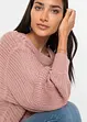 Oversized genser med hullstrikk, bonprix