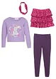 Topp, skjørt, leggings, accessories (4 deler), bonprix