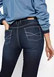 Slim-jeans Mid Waist, kontrastfargede sømmer, bonprix