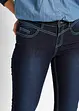 Slim-jeans Mid Waist, kontrastfargede sømmer, bonprix