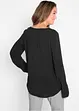 Viskosebluse med V-hals, lang arm, bonprix