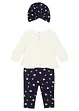 Babytopp+leggings+lue økologisk bomull (3-delt sett) , bonprix