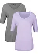 T-shirt i viskose, 2-pack, bonprix