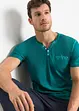 Kortermet Henley T-shirt i vasket optikk, bonprix