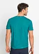 Kortermet Henley T-shirt i vasket optikk, bonprix