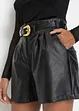 Shorts i imitert skinn med belte, bonprix