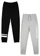 Joggebukse i myk bomullsmiks (2-pack), bonprix