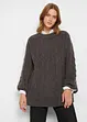 Oversized genser med flettemønster, bonprix