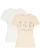 Basic T-skjorte med trykk (2-pack), bonprix