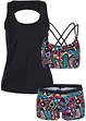 Tankini (3-delt sett) med bustier-bikinioverdel, bonprix
