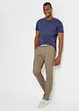 Regular Fit stretch-chinos med belte, Straight, bonprix