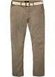 Regular Fit stretch-chinos med belte, Straight, bonprix