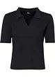 Ribbet polo-shirt, halvlang arm, bonprix