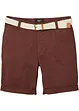 Stretch chino-bermuda med belte, Regular Fit, bonprix