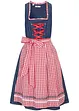 Dirndl med jeans-look og forkle, knelang (2-delt sett), bonprix