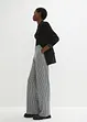 Stretchbukse med Houndstooth-mønster, Wide leg, bonprix