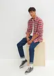 Langermet flanellskjorte med komfortsnitt, John Baner JEANSWEAR