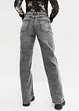 Wide Leg-jeans, High Waist med naglepynt, bonprix