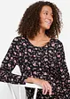 Lang, langermet trikot-tunika med lommer, bonprix