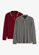 Poloskjorte i økologisk bomull (2-pack), bonprix