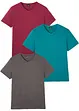 T-skjorte med V-hals (3-pack), bonprix