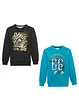 Sweatshirt i ren økologisk bomull (2-pack), bonprix