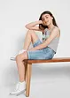 Denimshorts med stretch Mid Waist, bonprix