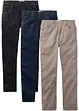 Regular Fit-pull on-bukse i ren bomull, Straight (3-pk), bonprix