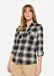 Rutete bluse i 100% bomull, bonprix