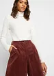 Vid culotte i stretch-cord med High Waist-komfortlinning, 7/8-lengde, bonprix