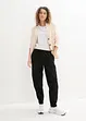 Bukse av bomull-/linmiks, High Waist, bonprix