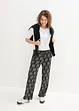 Viskose-crinklebukse med High-Waist-komfortlinning, bonprix