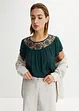 Bluse med blonde, bonprix