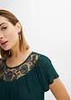 Bluse med blonde, bonprix