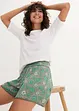 Crinkle-shorts med print og elastisk linning, bonprix