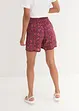 Crinkle-shorts med print og elastisk linning, bonprix