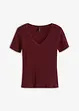 Ribbet topp med blonde, bonprix
