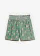 Crinkle-shorts med print og elastisk linning, bonprix