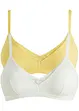 Vattert bralette uten bøyle med økologisk bomull (2-pack), bonprix