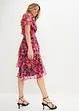 Blomstret midikjole med volanger, bonprix