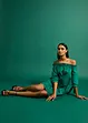 Off shoulder-kjole i 100% bomull, bonprix