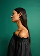 Off shoulder-kjole med broderi, bonprix