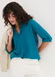 Bluse med 3/4-lang arm og lin, bonprix