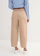Ankellang bukse med lin og High Waist-komfortlinning, Loose Fit, bonprix
