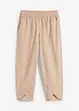 Ankellang bukse med lin og High Waist-komfortlinning, Loose Fit, bonprix