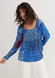 Crinkle blusetunika med lange ermer, bonprix