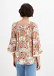 Bluse med print og blonde, bonprix